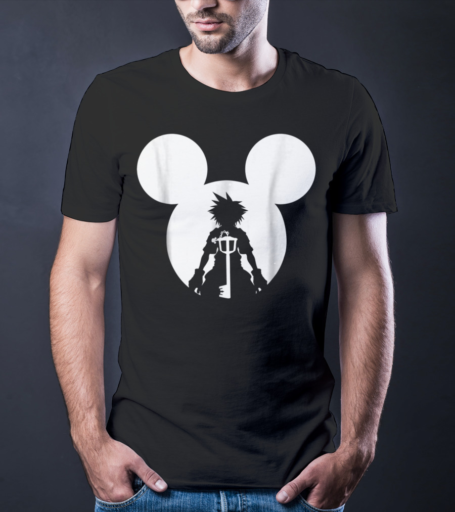 Disney Kingdom Hearts Sora Silhouette Keyblade Mickey Ears T-Shirt