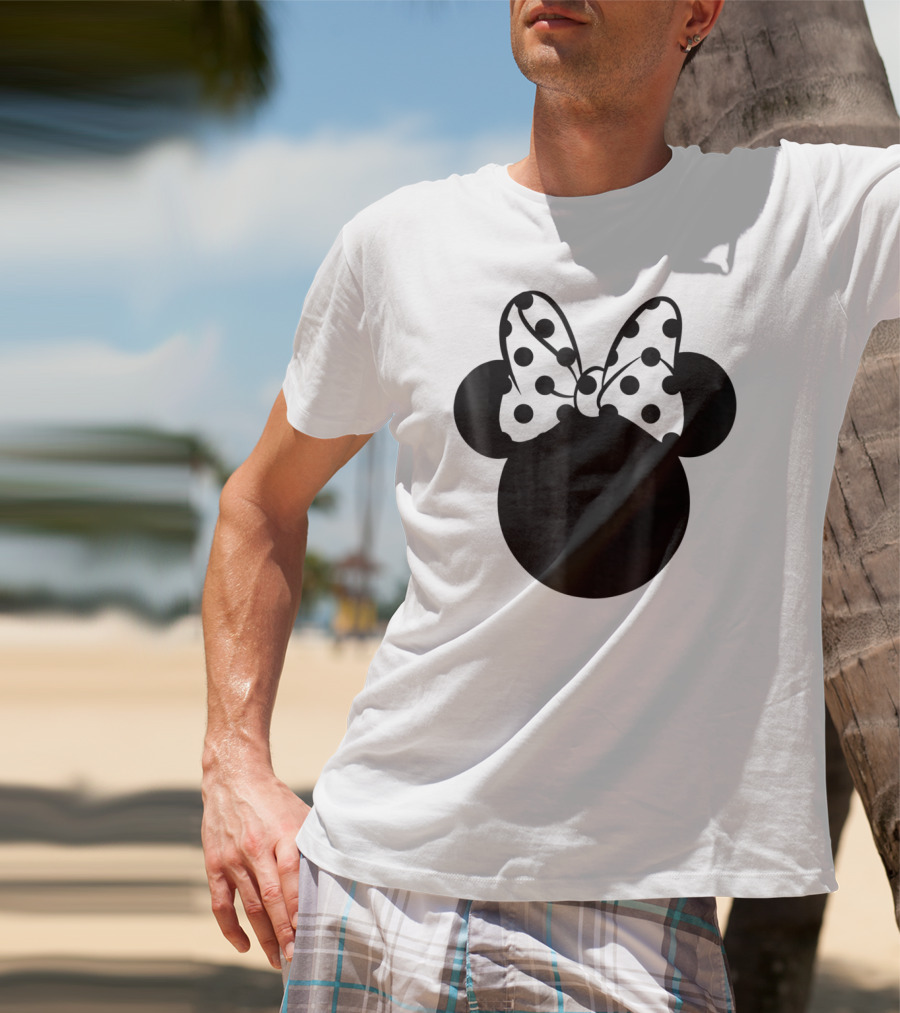 Minnie Mouse Silhouette With Polka Dot Bow Disney T-Shirt