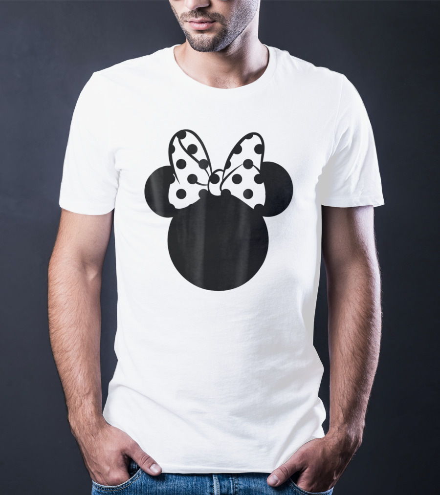 Minnie Mouse Silhouette With Polka Dot Bow Disney T-Shirt