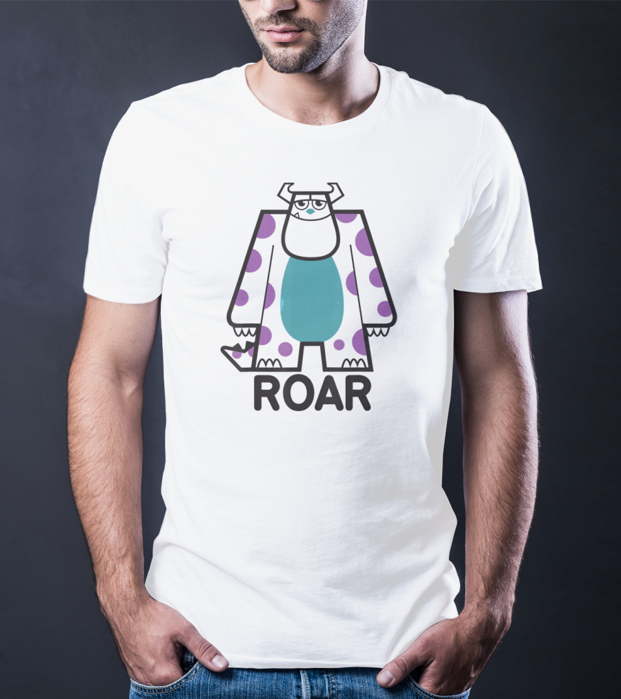 Disney Pixar Monsters University Sulley Roar Icon With Purple Polka Dots T-Shirt