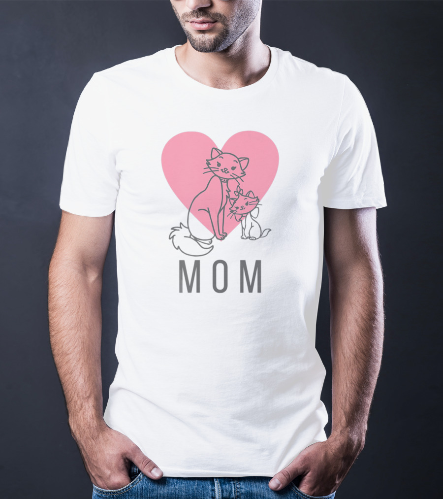 Disney Aristocats Duchess And Marie Mom Heart T-Shirt