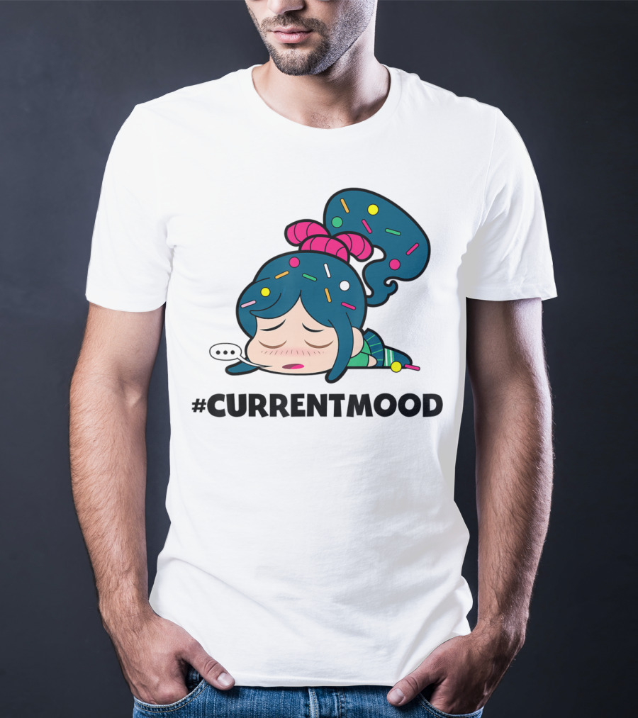 Disney Wreck It Ralph Vanellope #CurrentMood Sprinkles Hair Exhausted Expression T-Shirt