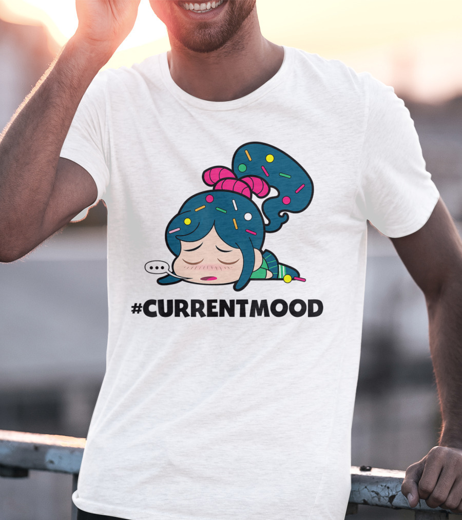 Disney Wreck It Ralph Vanellope #CurrentMood Sprinkles Hair Exhausted Expression T-Shirt