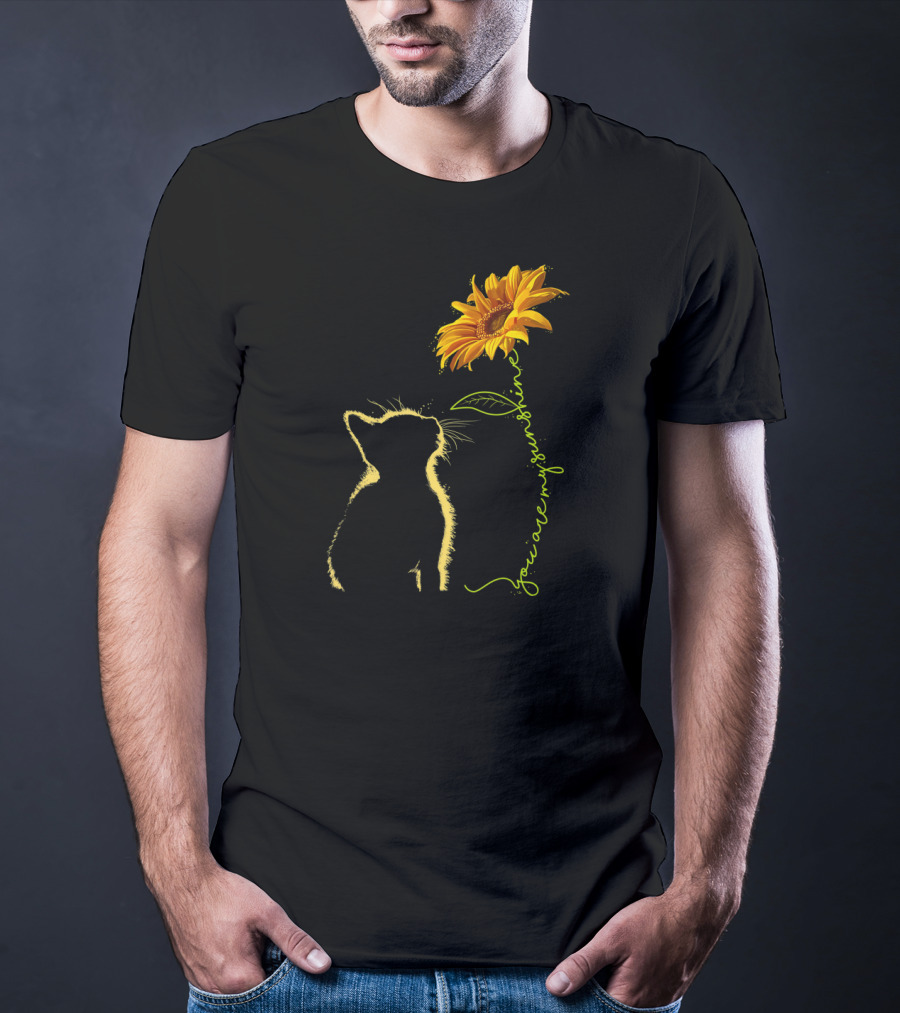 You Are My Sunshine Cat With Sunflower T-Shirt