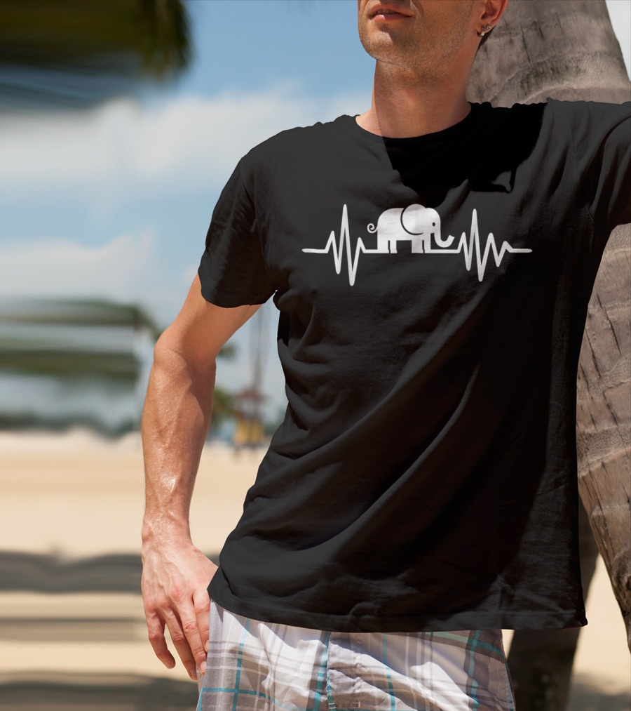 Elephant Frequency Heartbeat Line T-Shirt