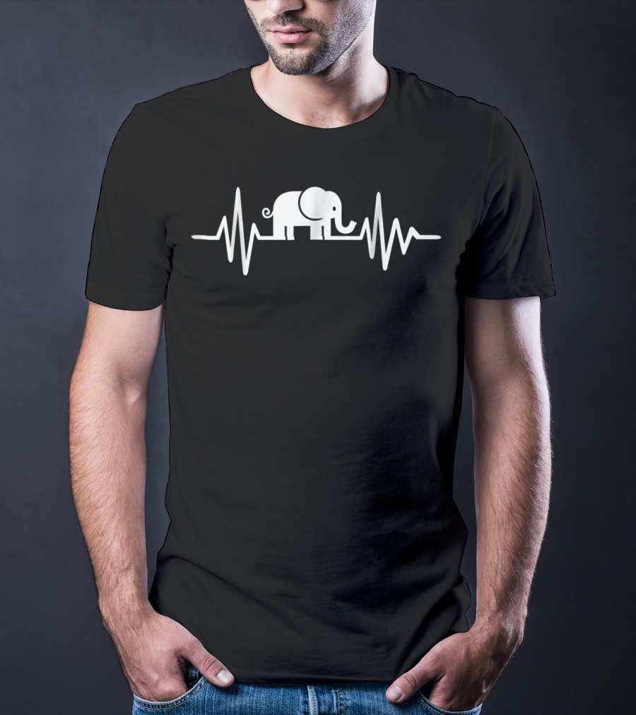 Elephant Frequency Heartbeat Line T-Shirt