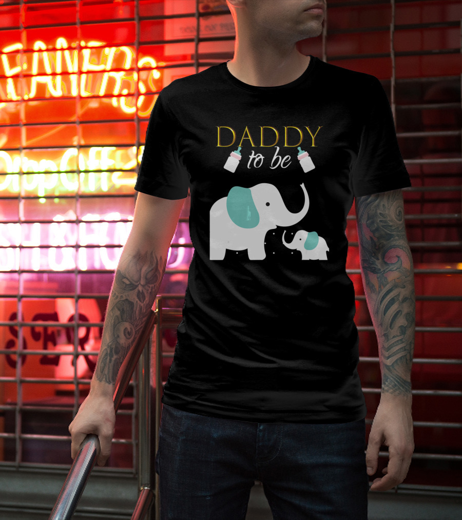 DADDY To Be Mens Elephant Baby Shower Boy T-Shirt