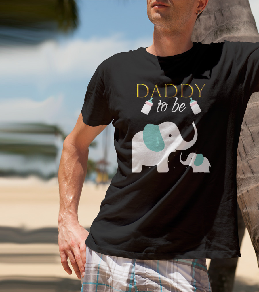 DADDY To Be Mens Elephant Baby Shower Boy T-Shirt