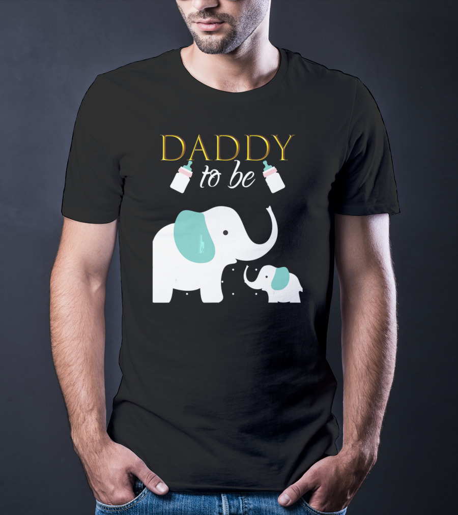 DADDY To Be Mens Elephant Baby Shower Boy T-Shirt