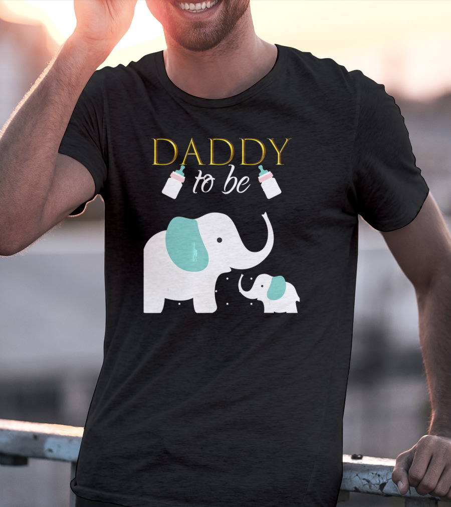 DADDY To Be Mens Elephant Baby Shower Boy T-Shirt