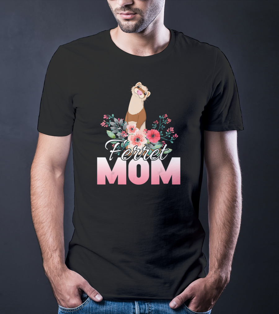 Ferret Mom Floral T-Shirt