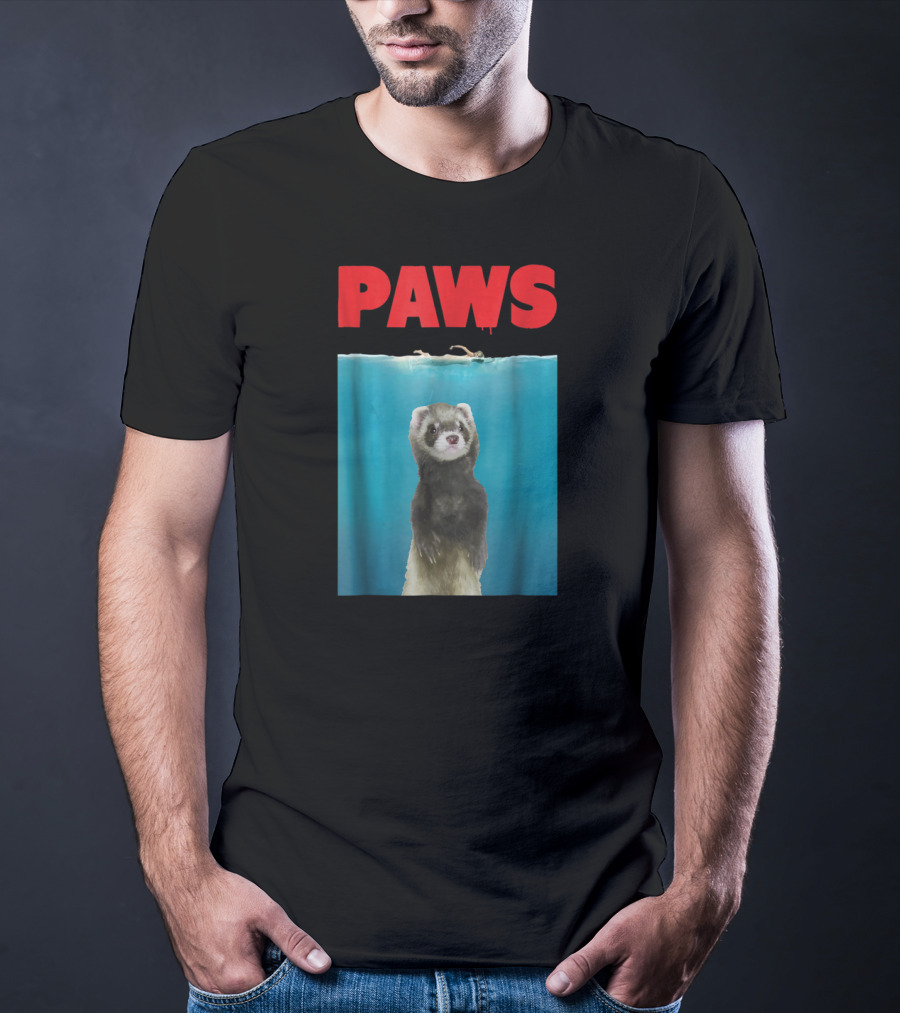 Paws Ferret Jaws Parody For Ferret Lovers T-Shirt