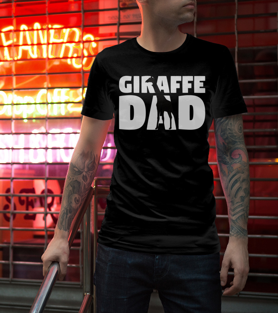Giraffe Dad Giraffe Zoo Animal Lover T-Shirt