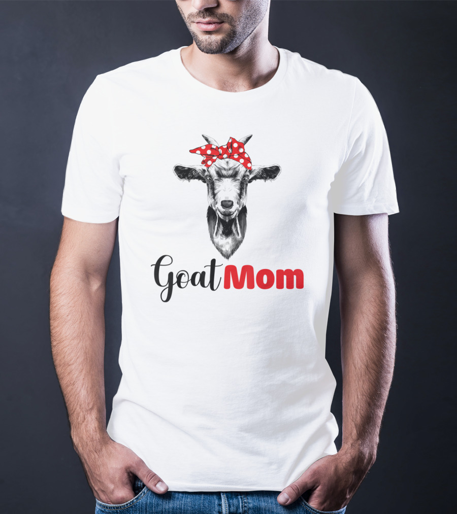 Funny Goat Mom Lovers Girl Polka Dot Bow T-Shirt