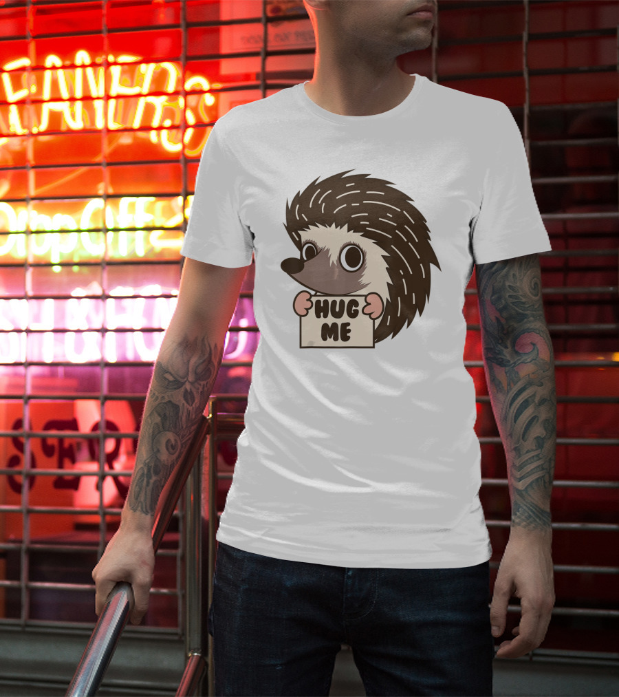 Hedgehog Hug Me Cute I Heart Porcupines T-Shirt