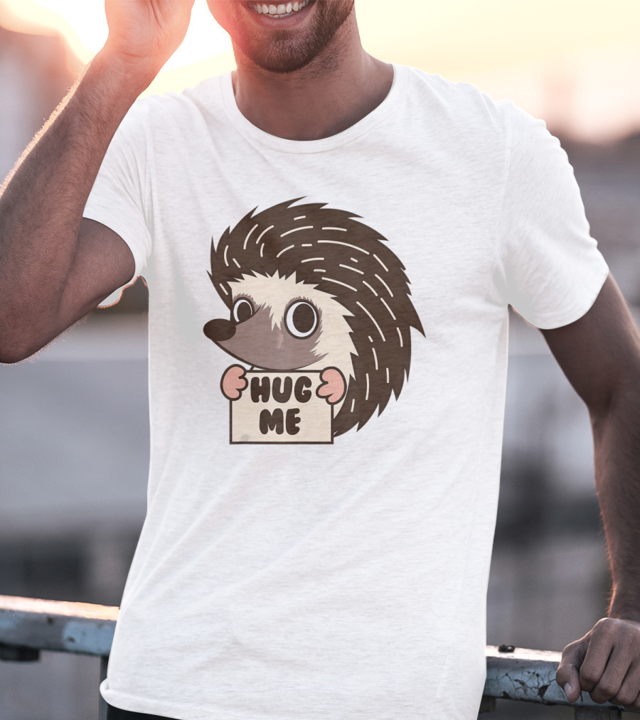 Hedgehog Hug Me Cute I Heart Porcupines T-Shirt