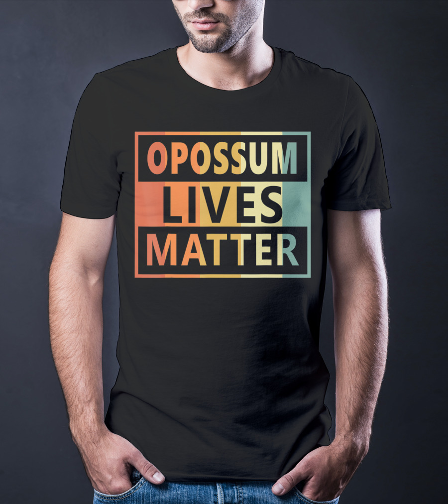 Opossum Lives Matter Vintage Vegan Opossum Lover Retro Stripes T-Shirt