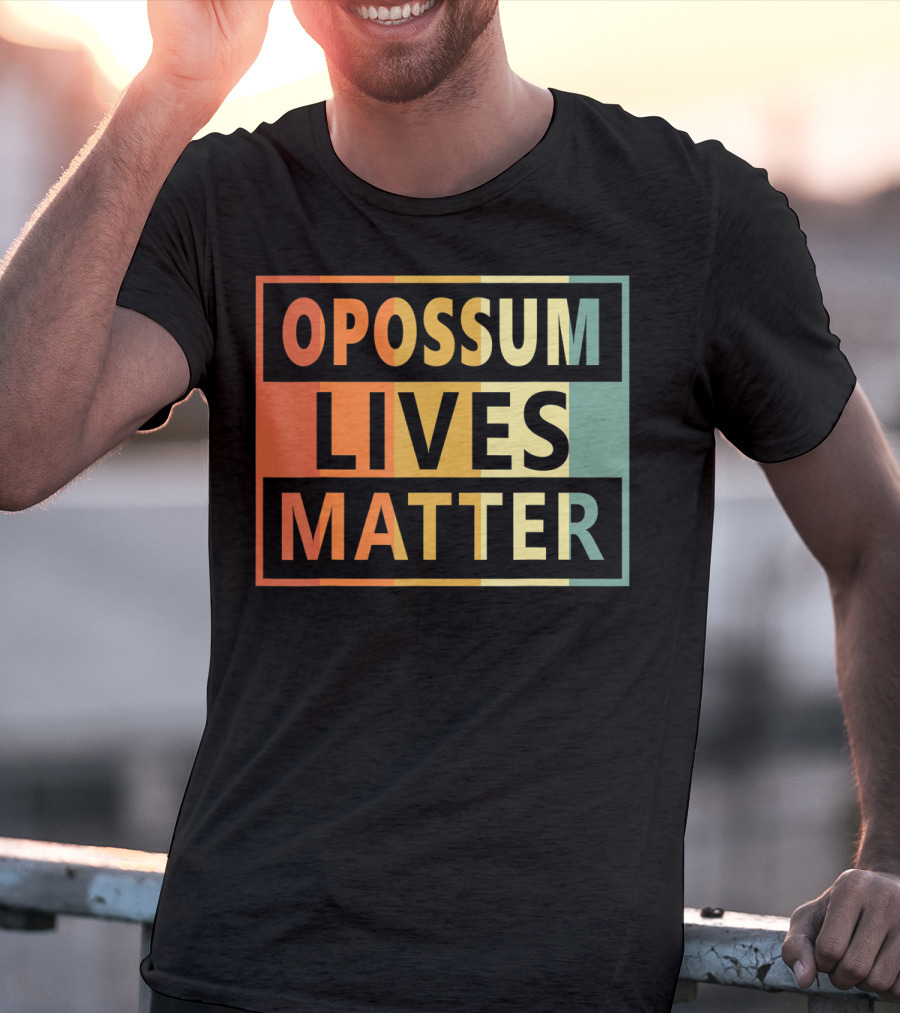 Opossum Lives Matter Vintage Vegan Opossum Lover Retro Stripes T-Shirt