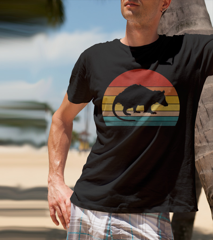 Opossum Vintage Style Possum Retro Sunset T-Shirt