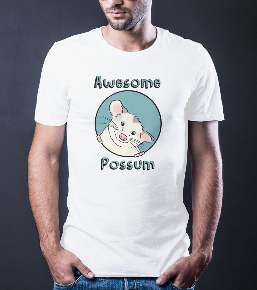 Awesome Possum Opossum Lover Cute Possum Circle Cartoon T-Shirt