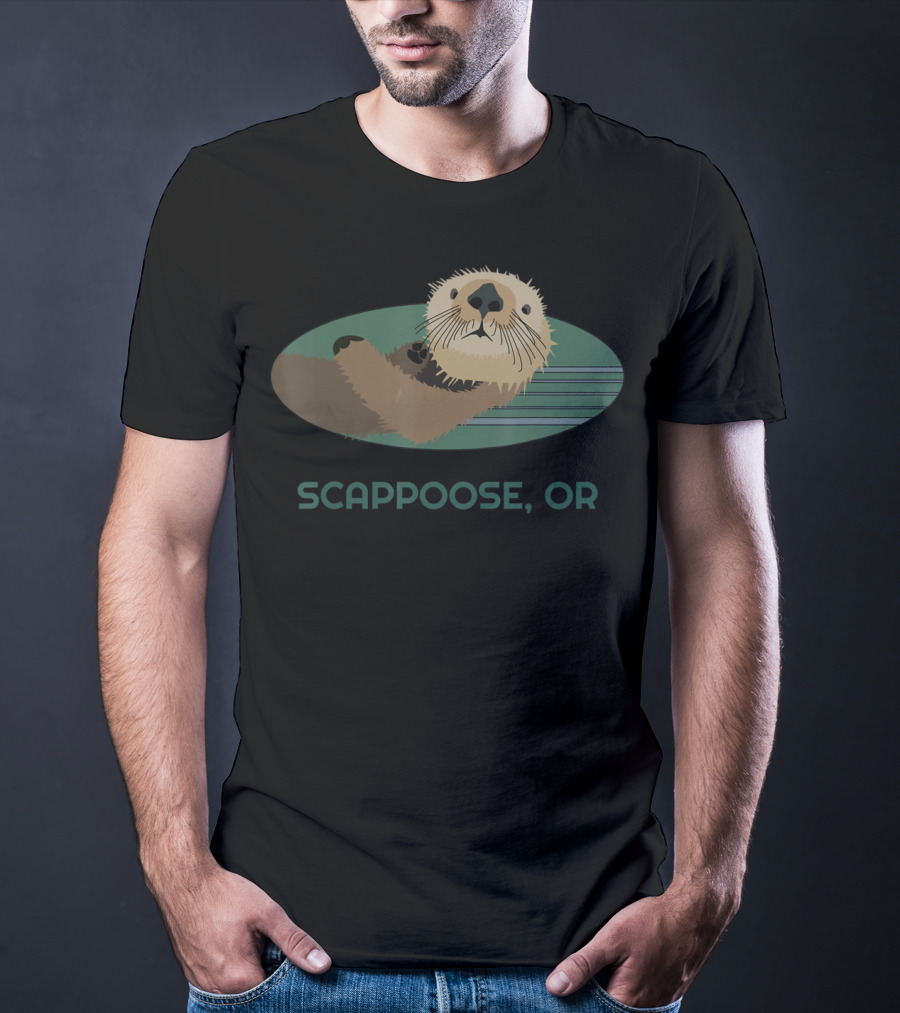 Scappoose OR Cute Otter Coast Resident Fisherman T-Shirt