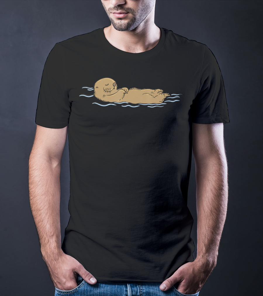 Cute Sea Otter Floating Peacefully T-Shirt