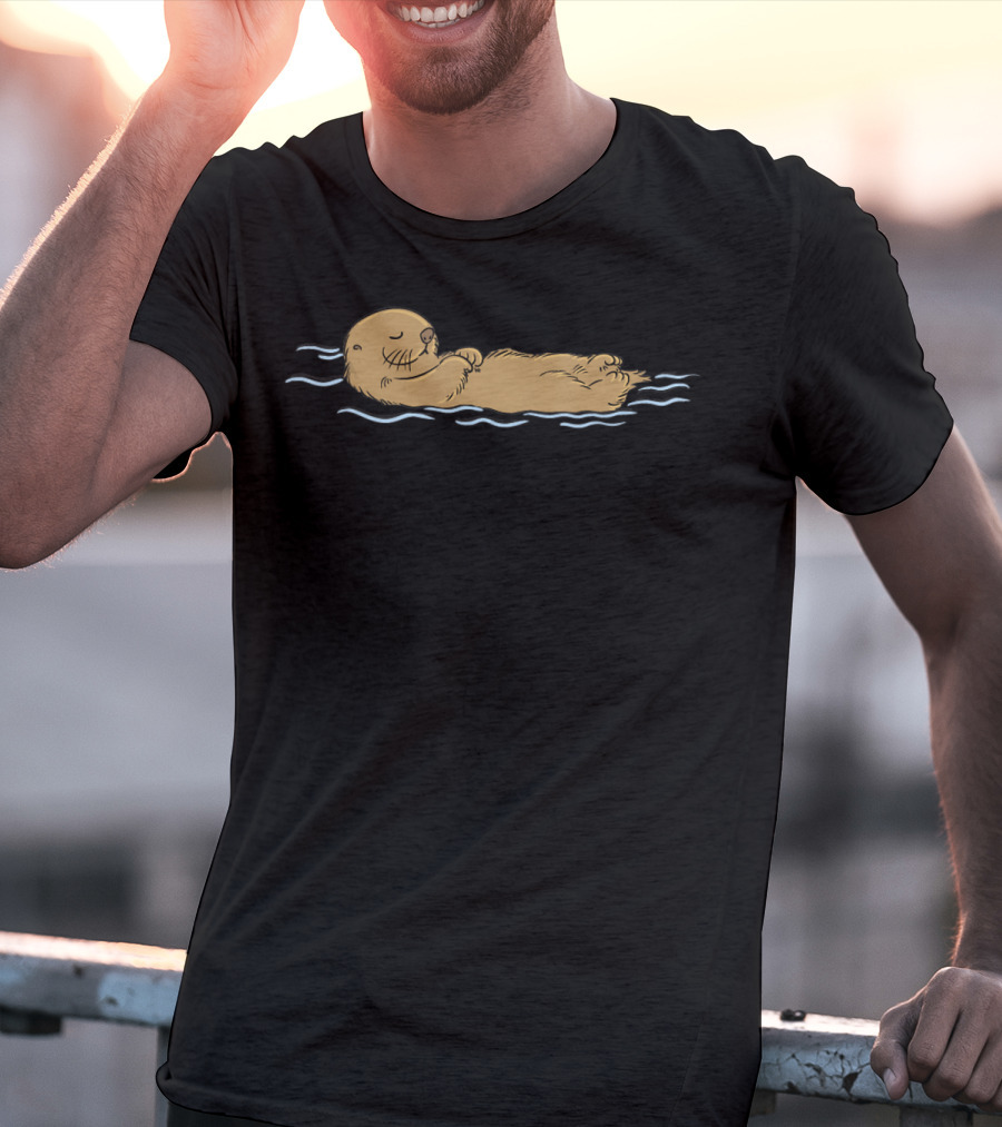 Cute Sea Otter Floating Peacefully T-Shirt