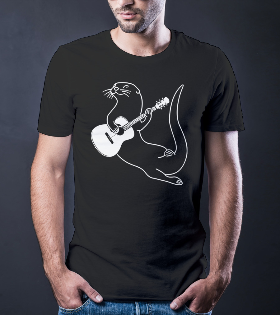 Guitar Playing Otter Music Cool Fun T-Shirt