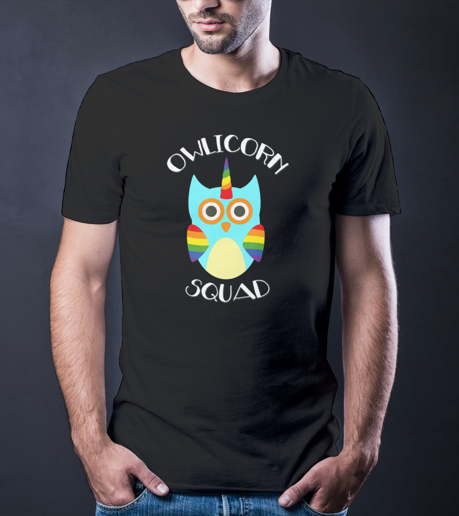 Owlicorn Rainbow Owl Unicorn Squad T-Shirt