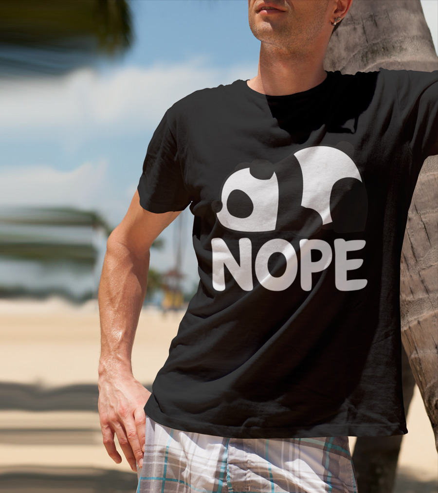 Nope Not Today Lazy Panda Womens Girls Animal T-Shirt