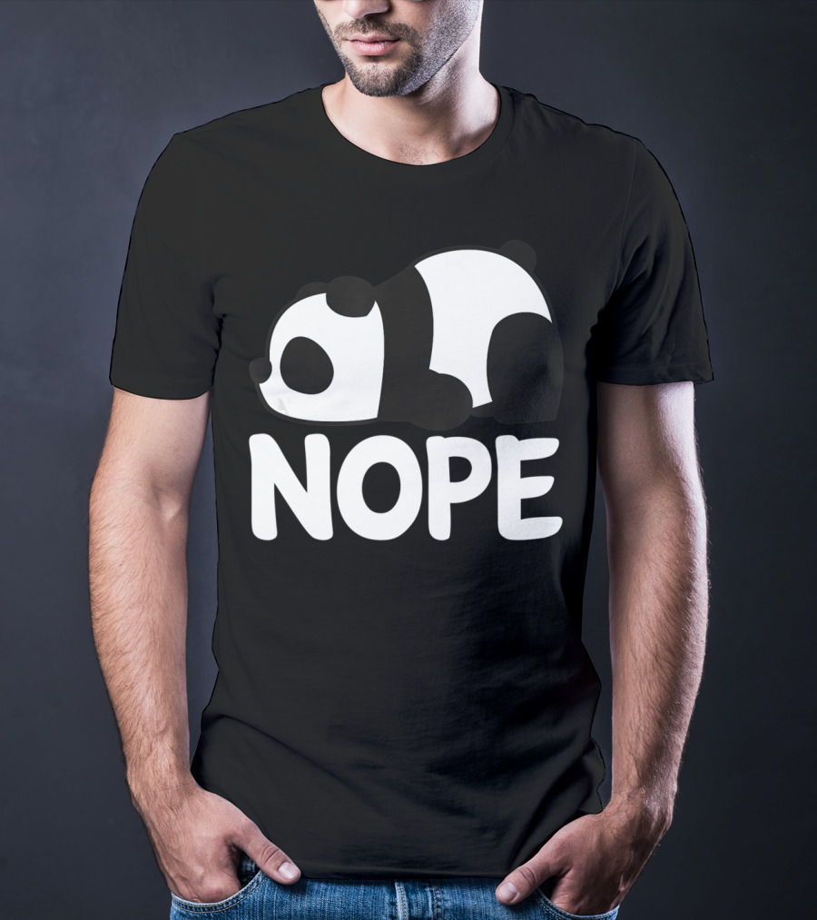 Nope Not Today Lazy Panda Womens Girls Animal T-Shirt
