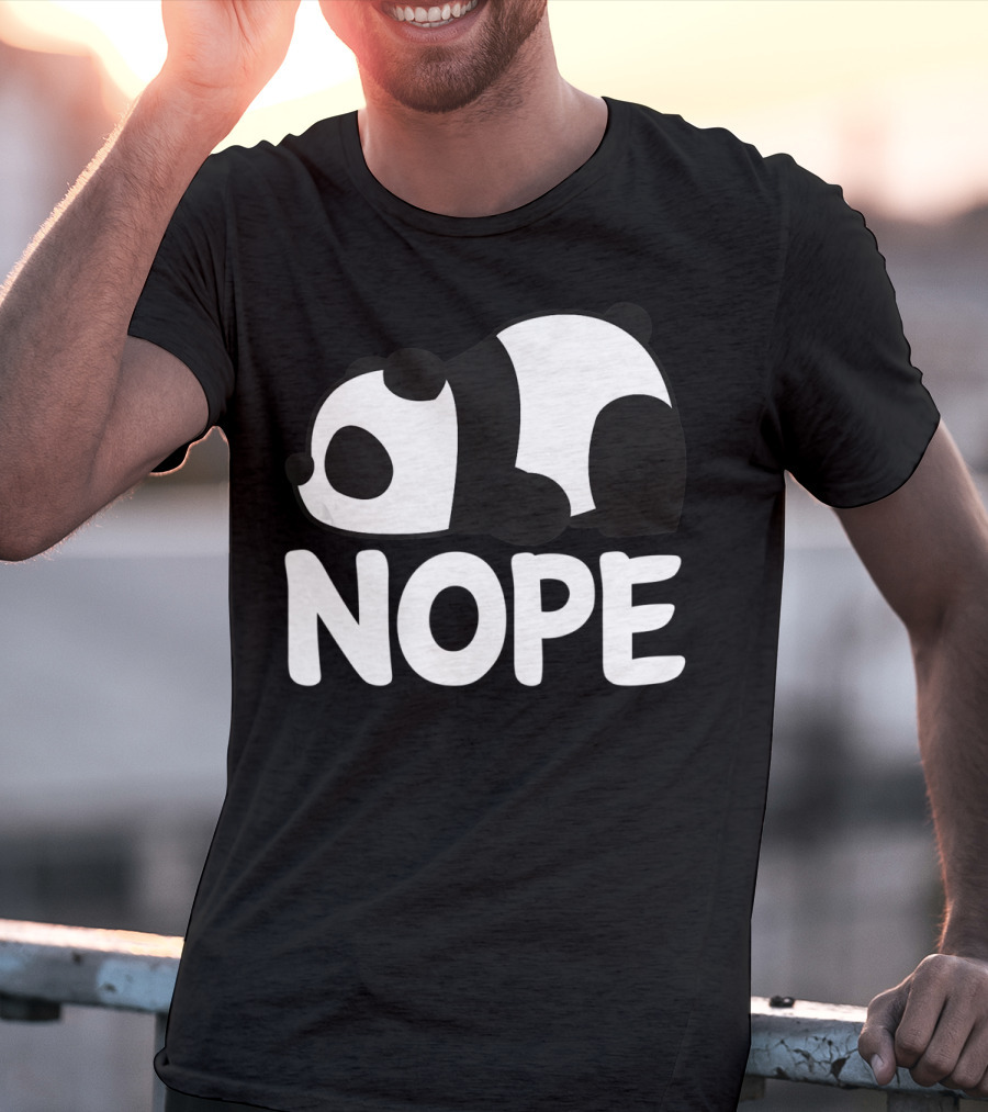 Nope Not Today Lazy Panda Womens Girls Animal T-Shirt