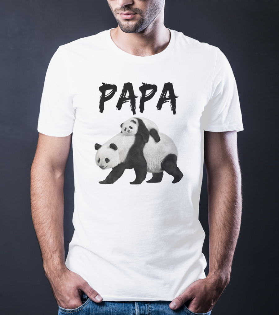 Papa Panda Bear Dad With Baby Panda T-Shirt