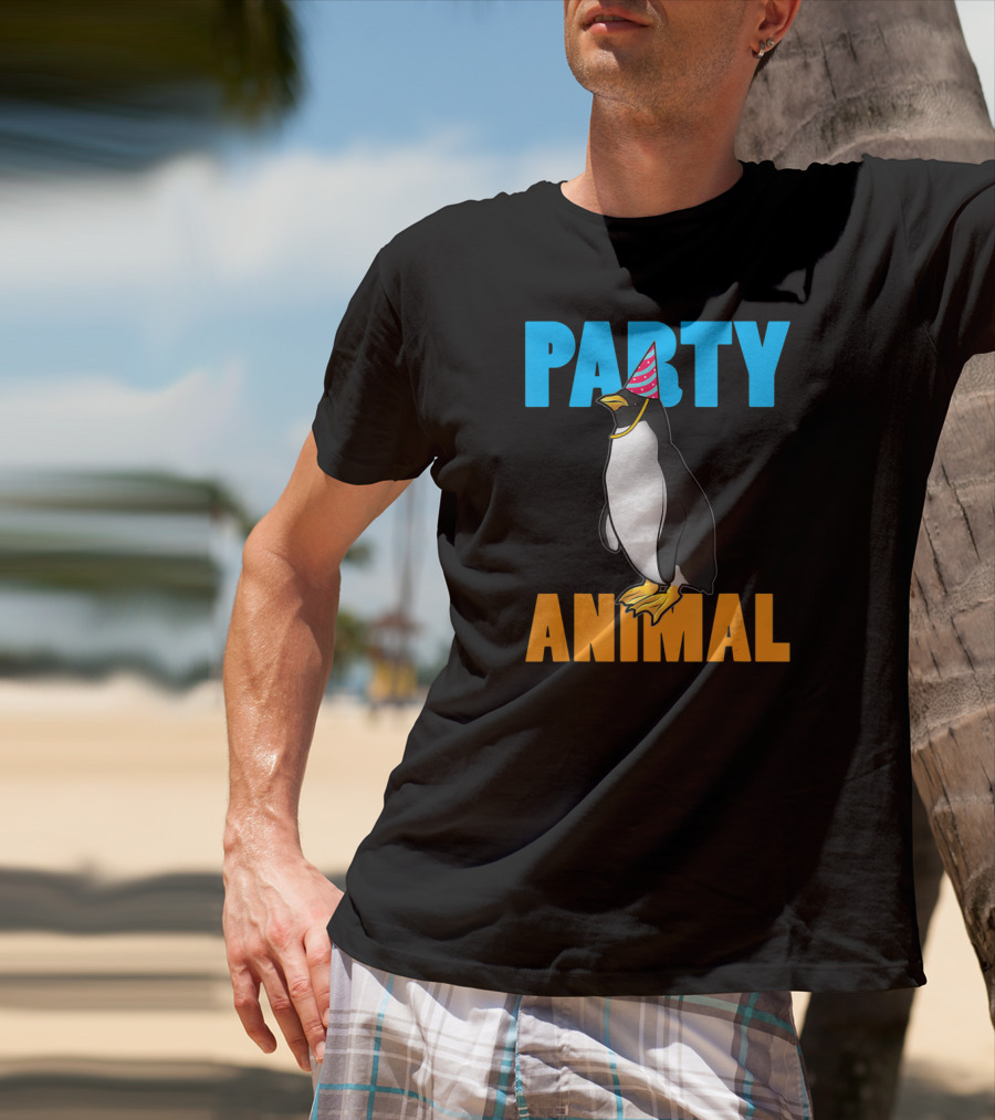 Party Animal Penguin Funny Birthday Meme T-Shirt