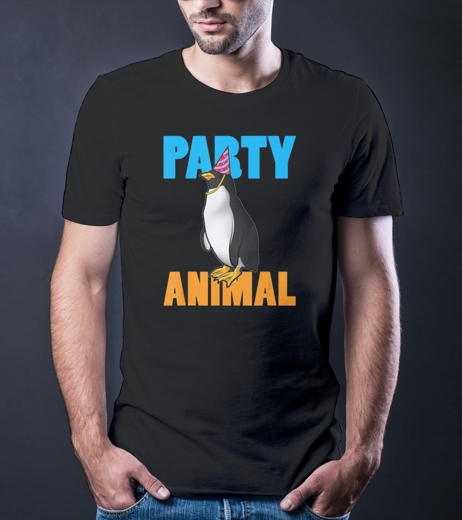 Party Animal Penguin Funny Birthday Meme T-Shirt