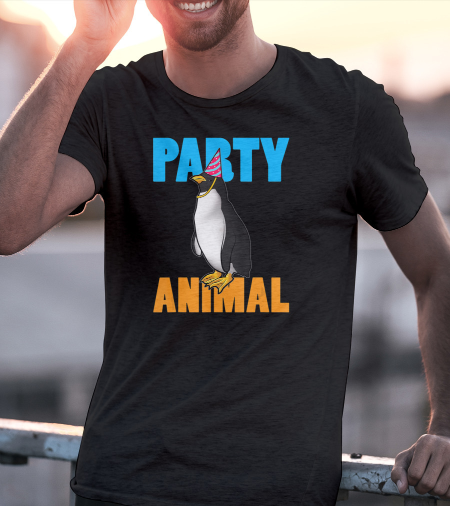 Party Animal Penguin Funny Birthday Meme T-Shirt