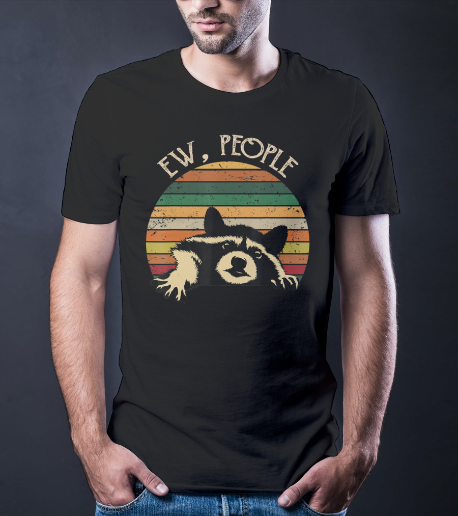 Retro Vintage Ew People Raccoon Lover T-Shirt