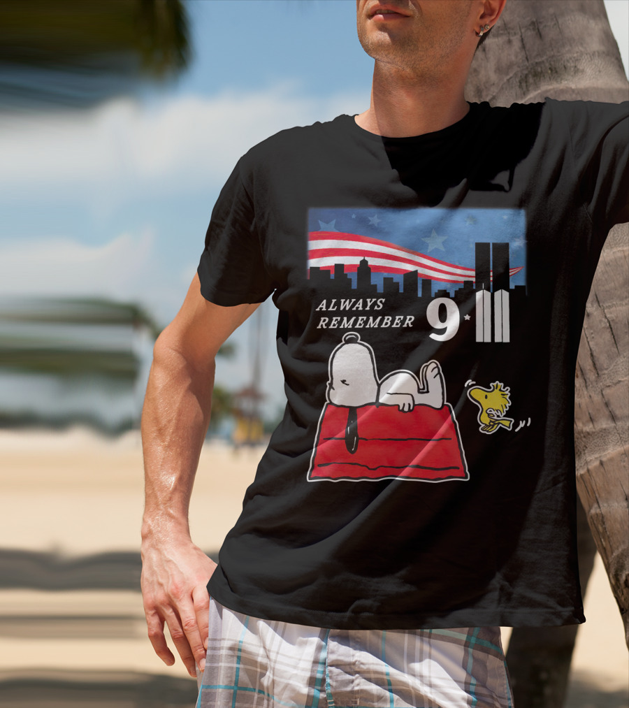 Always Remember 9 11 Snoopy Peanuts Movie Twin Towers T-Shirt
