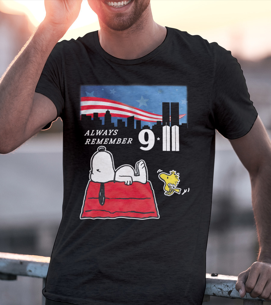 Always Remember 9 11 Snoopy Peanuts Movie Twin Towers T-Shirt