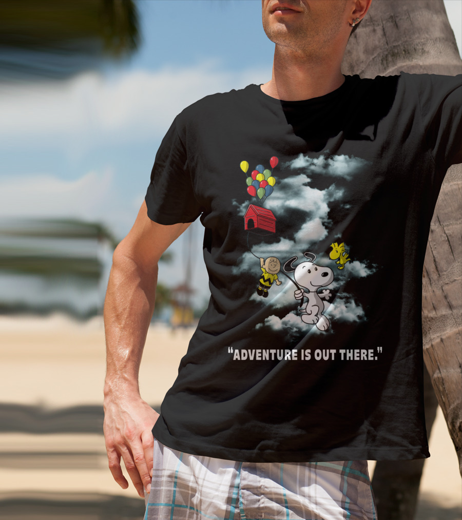 Adventure Is Out There Charlie Brown Snoopy Woodstock Balloons Peanuts T-Shirt