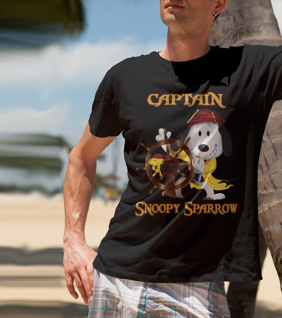 Captain Snoopy Sparrow Peanuts Movie Crossover T-Shirt