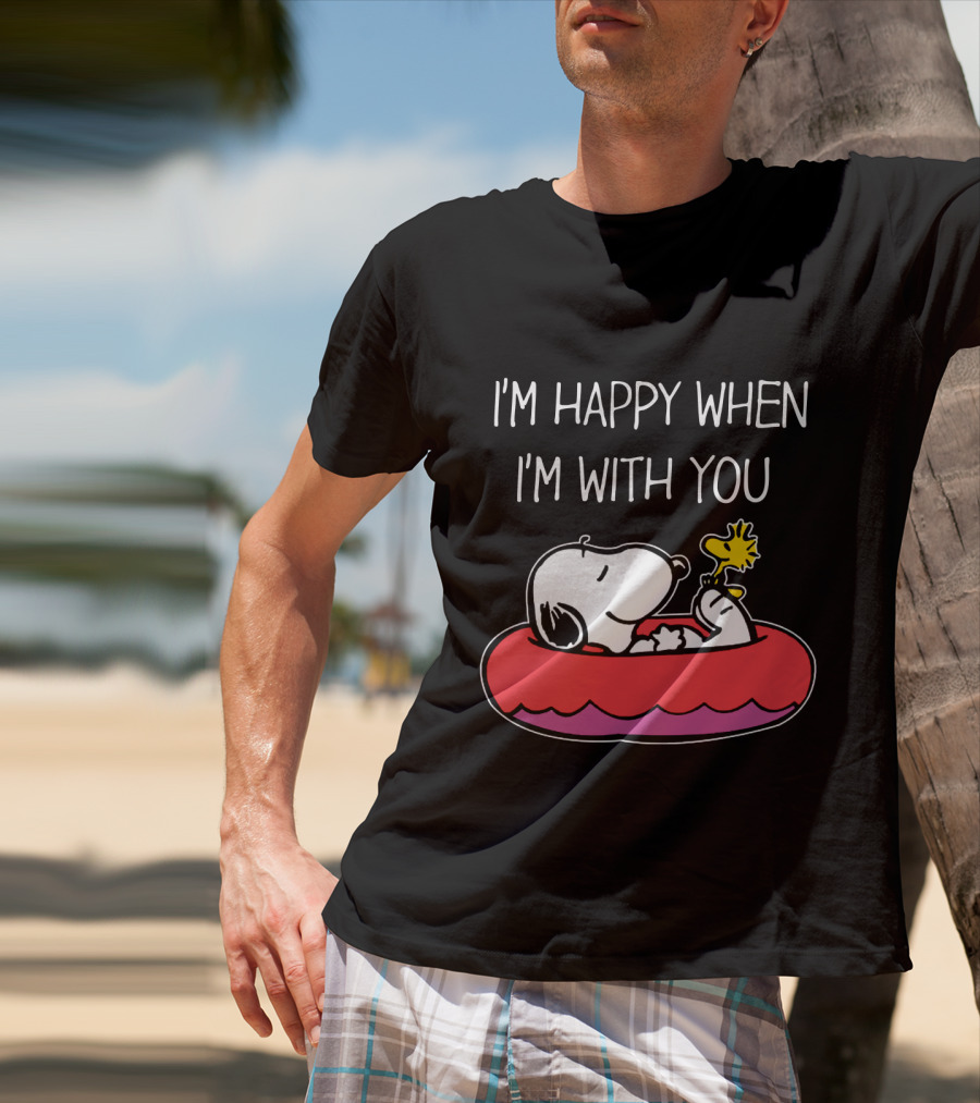 I'm Happy When I'm With You Snoopy And Woodstock Peanuts Float T-Shirt