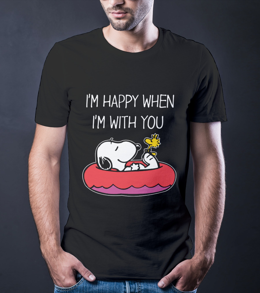 I'm Happy When I'm With You Snoopy And Woodstock Peanuts Float T-Shirt