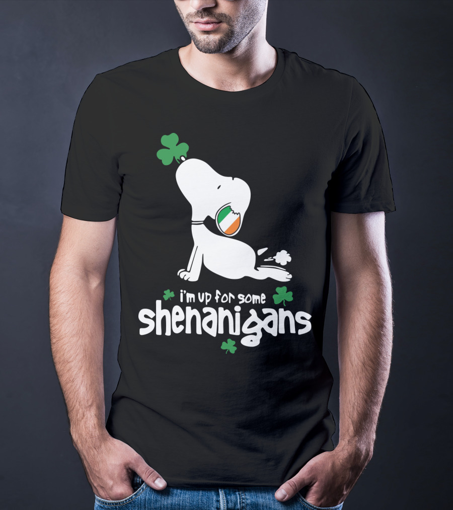 I'm Up For Some Shenanigans St Patrick Snoopy The Peanuts Movie T-Shirt