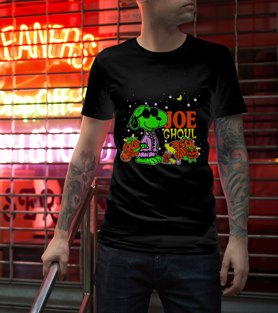 Joe Ghoul Halloween Snoopy Peanuts Pumpkins Moon Stars T-Shirt