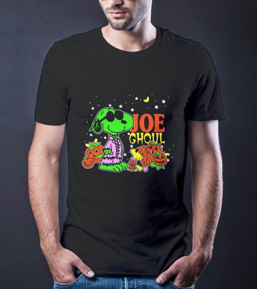 Joe Ghoul Halloween Snoopy Peanuts Pumpkins Moon Stars T-Shirt