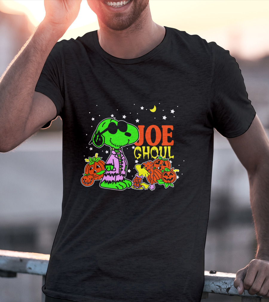 Joe Ghoul Halloween Snoopy Peanuts Pumpkins Moon Stars T-Shirt