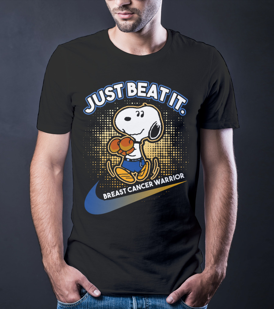Just Beat It Snoopy Breast Cancer Warrior T-Shirt