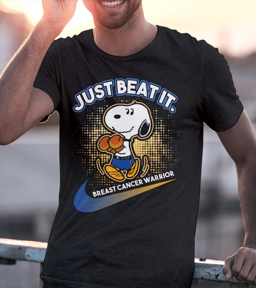 Just Beat It Snoopy Breast Cancer Warrior T-Shirt