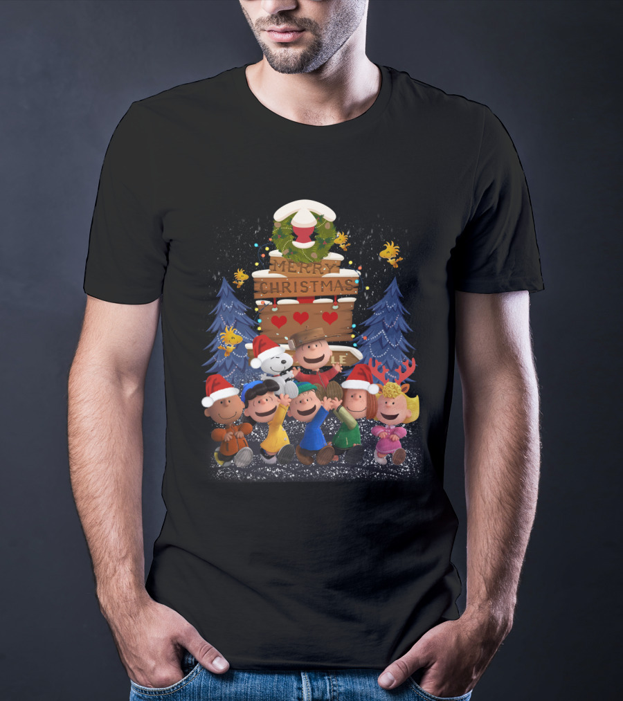 Merry Christmas With Friends Snoopy The Peanuts Movie Holiday T-Shirt